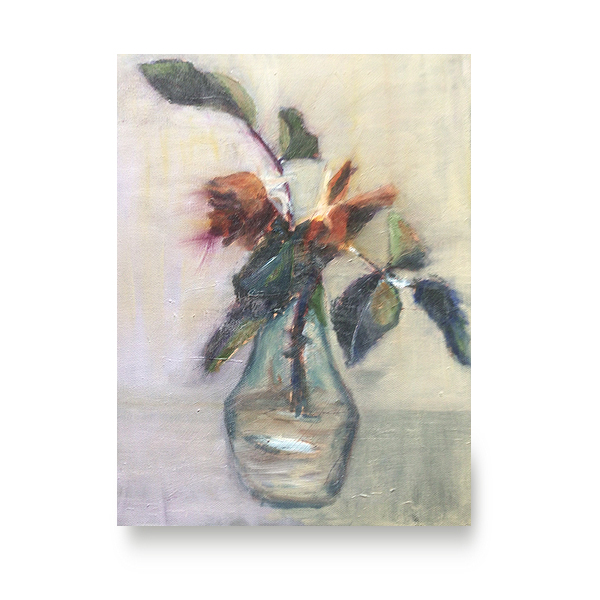 Painting of roses on canvas